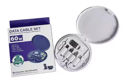 📦 Kit de Câble Multifonction 3-en-1 avec Support Téléphone – Charge Rapide et Pratique !