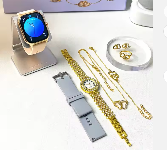 Coffret Cadeau Femme Luxe (Modèle E08) – Montres + Bijoux + Miroir