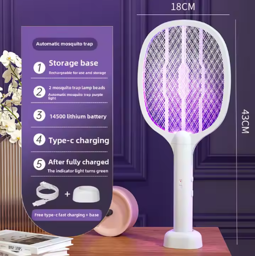 🦟 Raquette Électrique Anti-Moustiques Rechargeable – Fini les piqûres !
