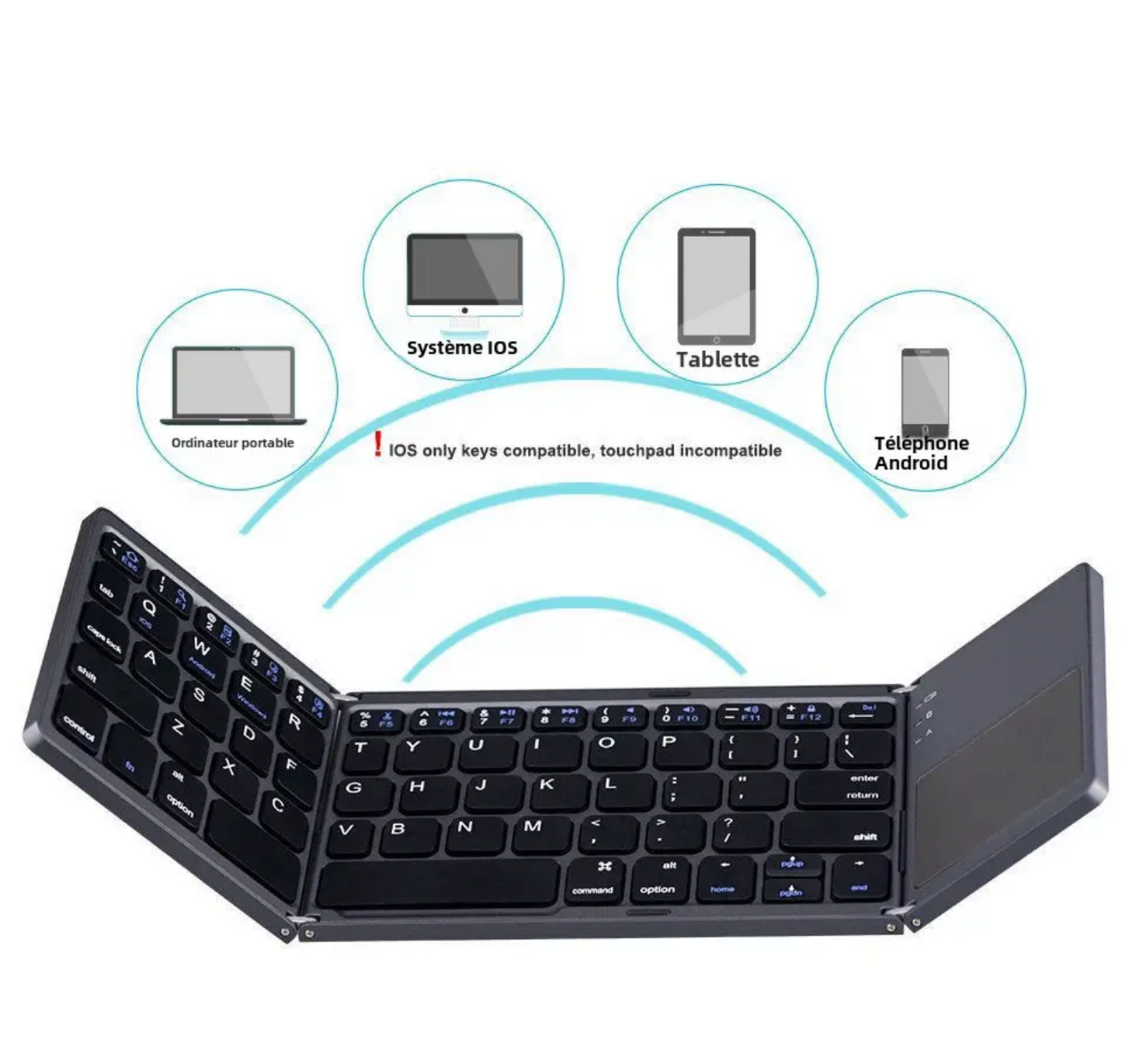 ⌨️ Clavier Bluetooth Pliable avec Touchpad