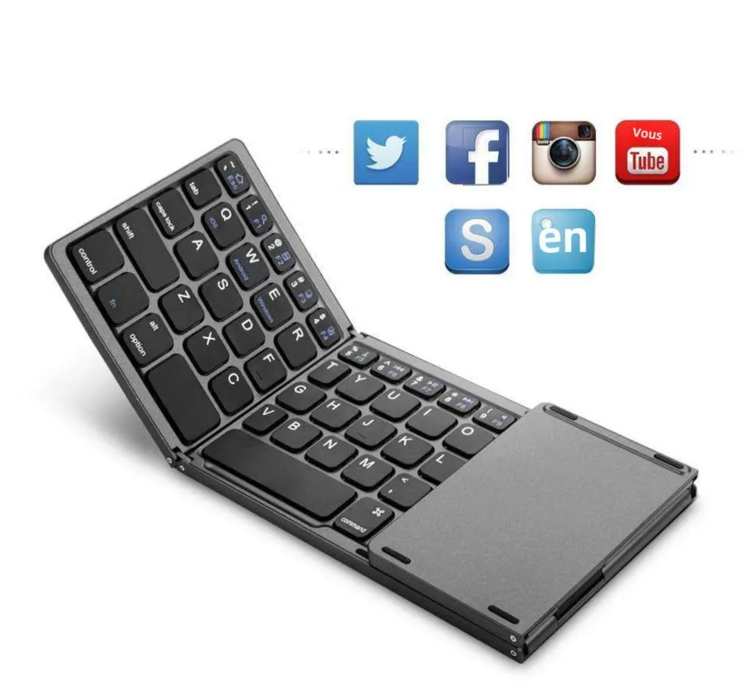 ⌨️ Clavier Bluetooth Pliable avec Touchpad