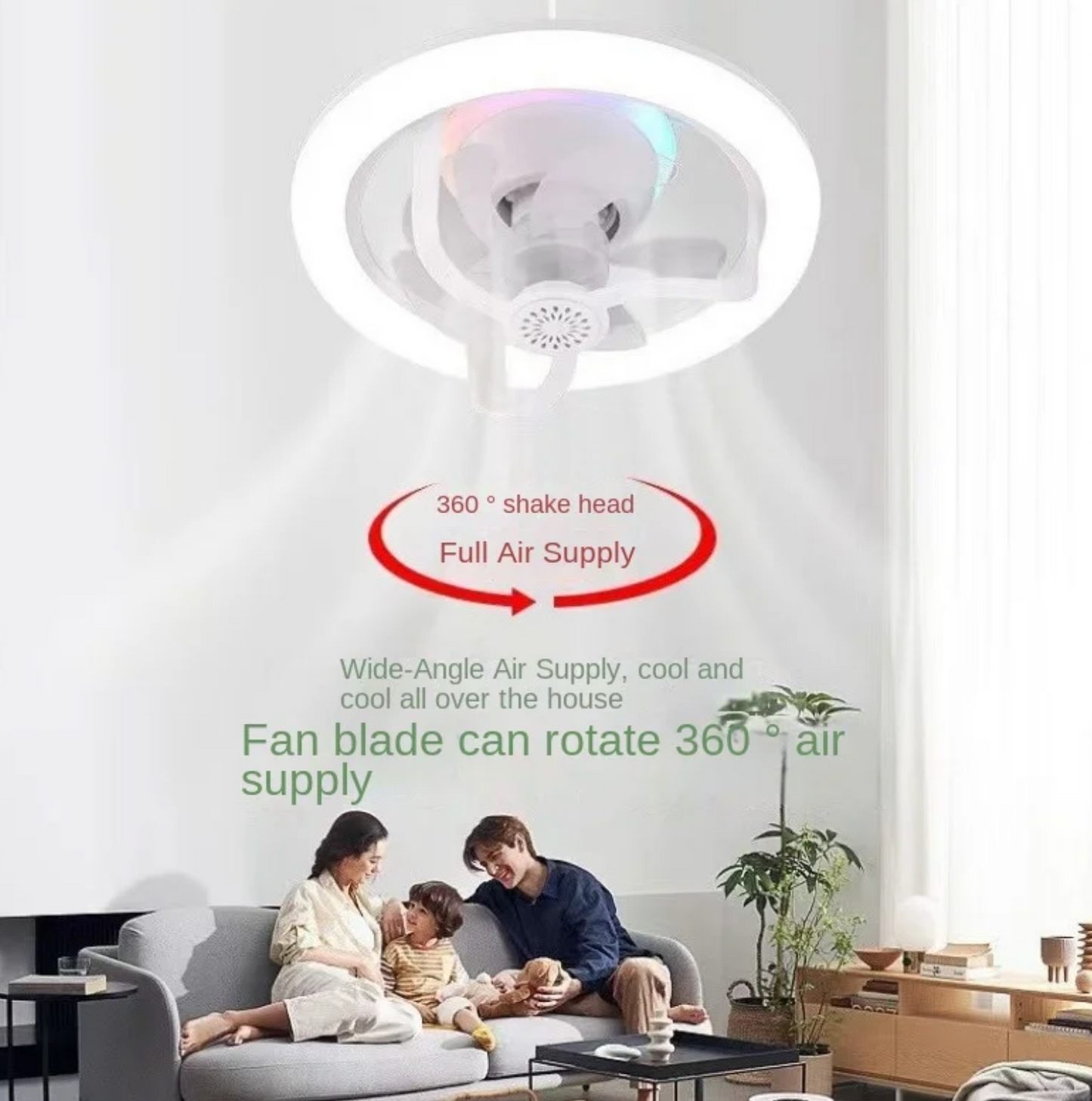 🌪️ Ventilateur LED 360° avec Aromathérapie – Lumière, Fraîcheur et Parfum en Un Seul Appareil !