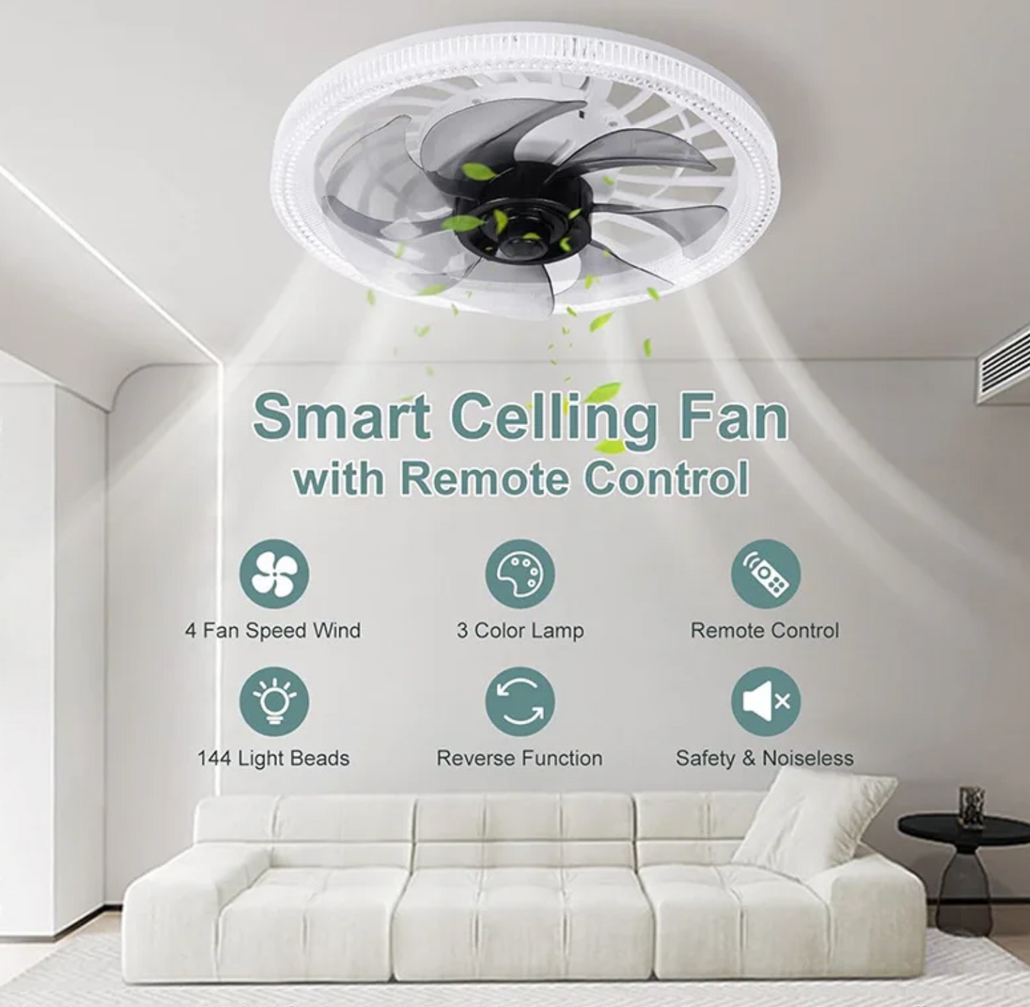 🌬️💡 Ventilateur de Plafond avec Lumière – Socket Ceiling Fan Light (avec Télécommande)