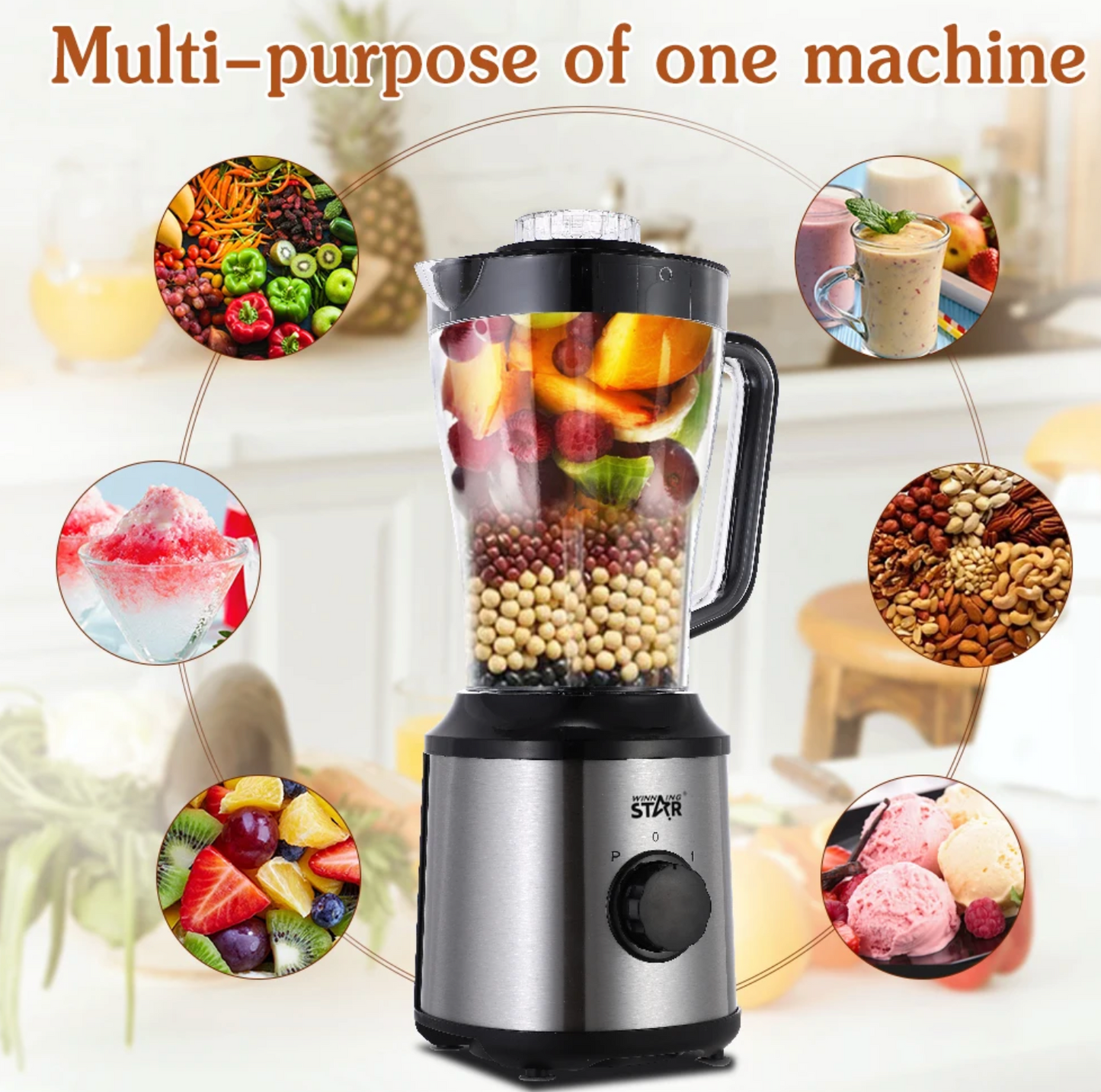 🥤 Blender Multifonction 6 en 1 – Winning Star ST-5960