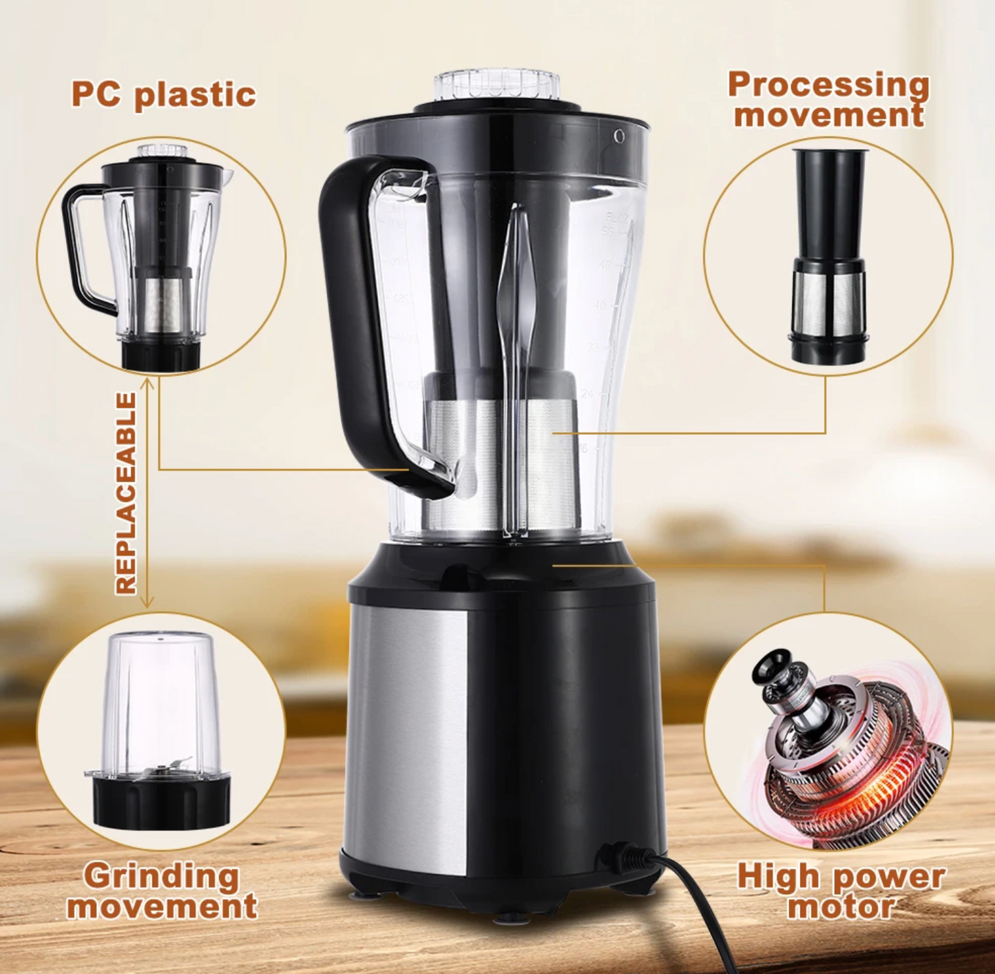 🥤 Blender Multifonction 6 en 1 – Winning Star ST-5960