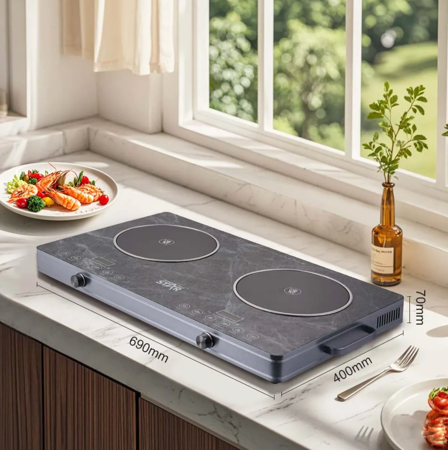 🔥 Plaque Chauffante Céramique Double – Winning Star ST-9680