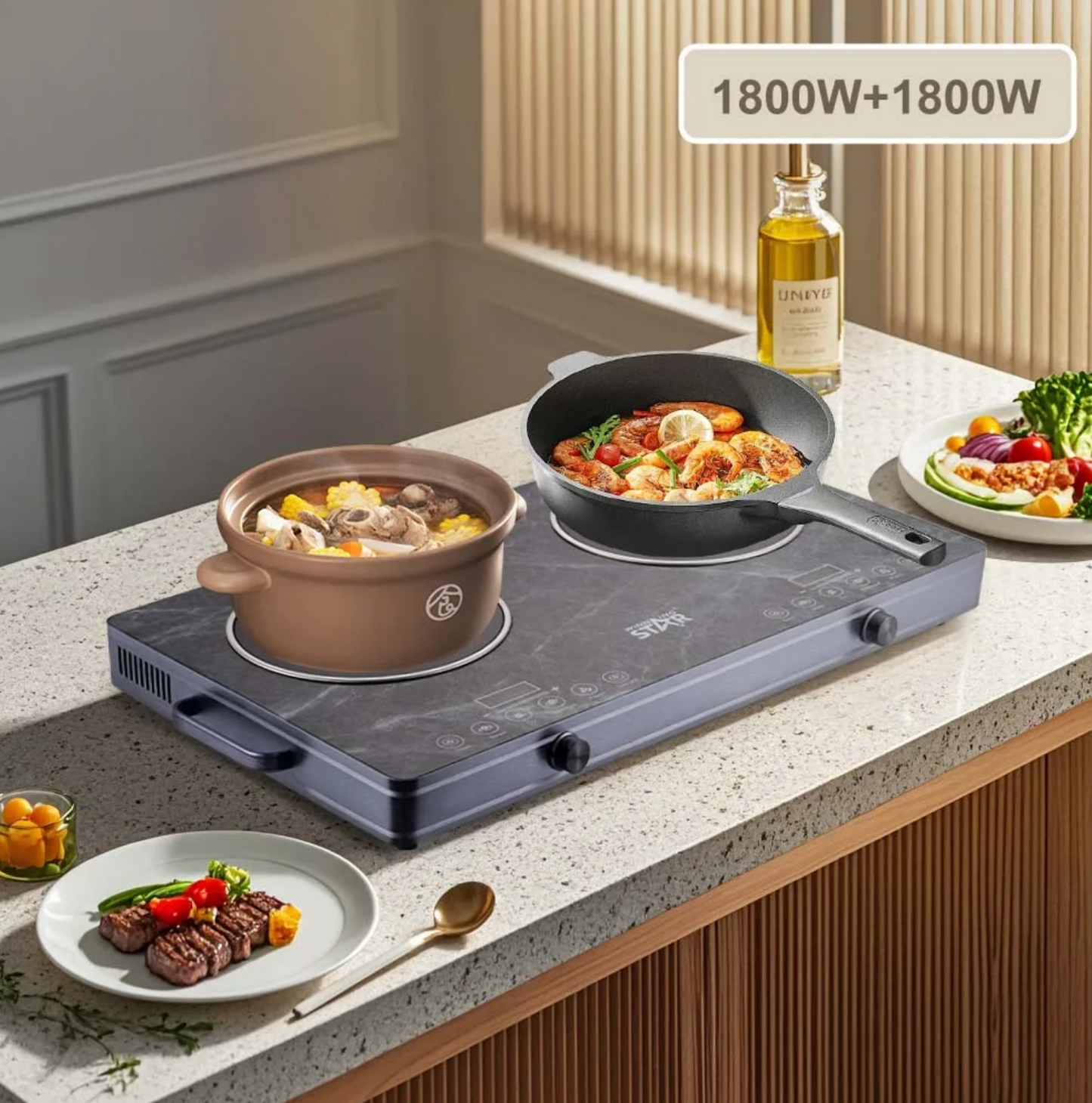🔥 Plaque Chauffante Céramique Double – Winning Star ST-9680