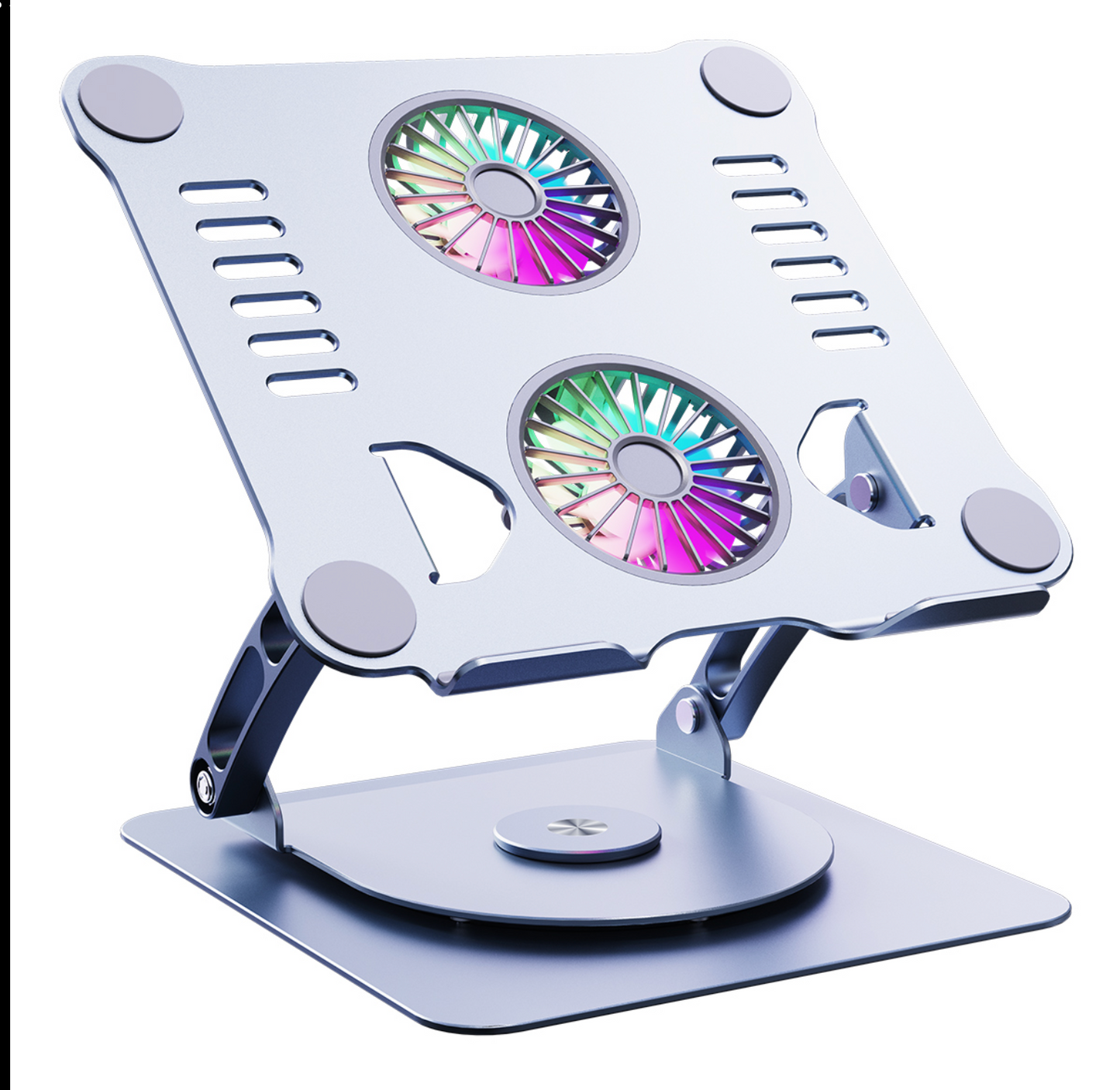 🧊 Support PC 360° avec Double Ventilateur RGB – Alliez Refroidissement, Confort et Mobilité
