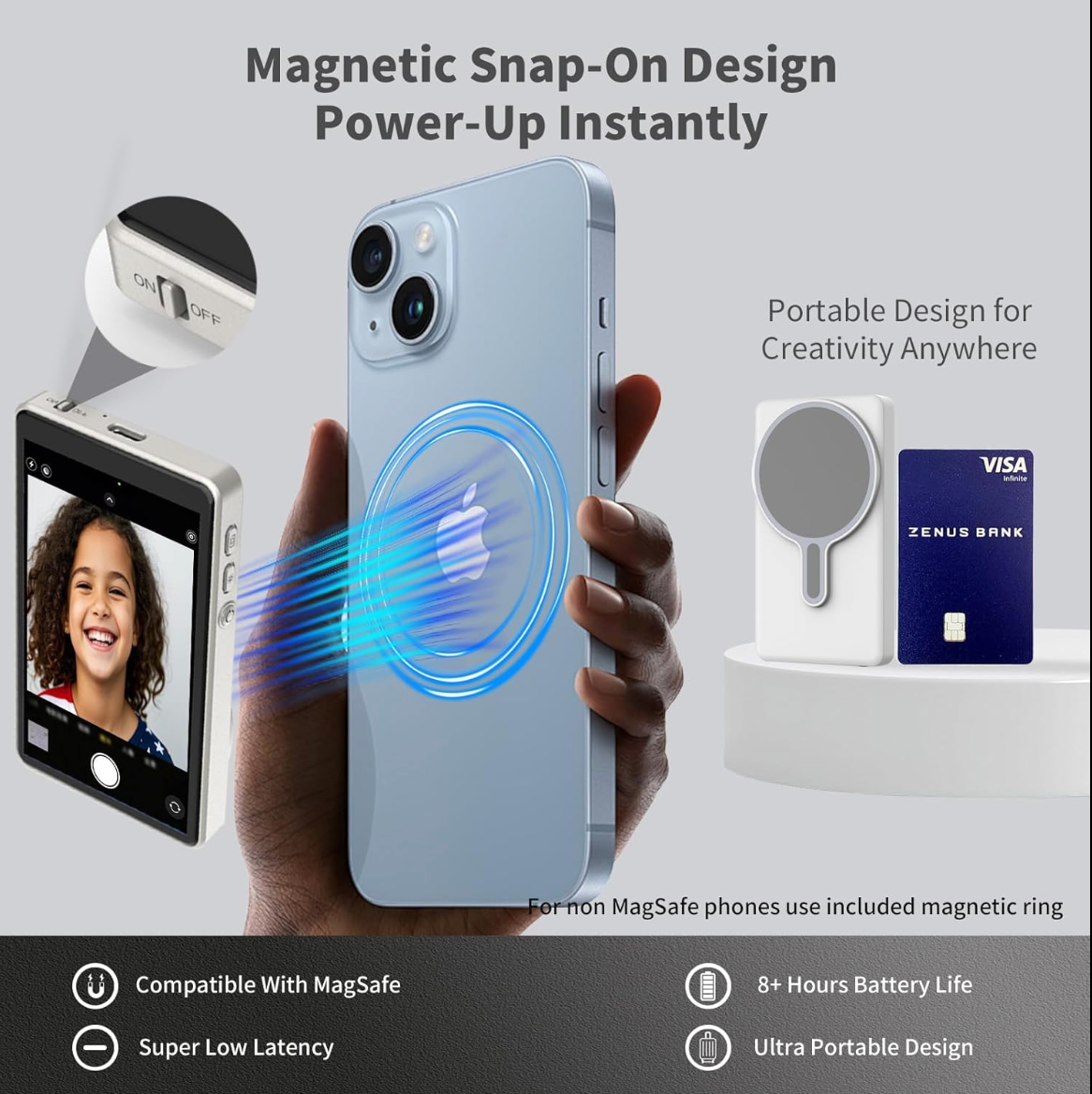 Coque SelfieView™ – Édition Blanche avec Écran Arrière