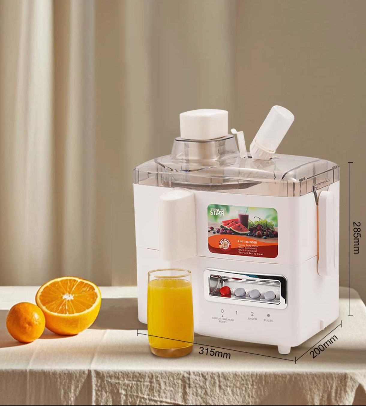Blender Multifonction Winning Star 4 en 1 – 1,5L