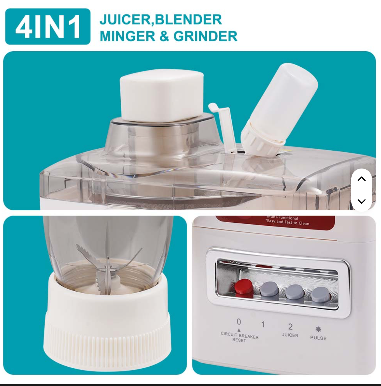 Blender Multifonction Winning Star 4 en 1 – 1,5L
