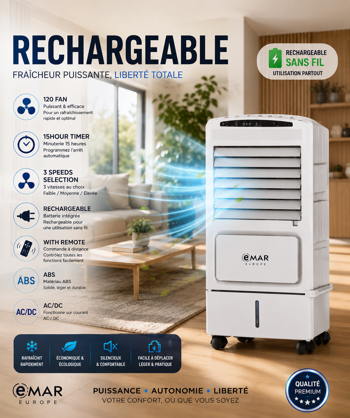 ❄️ CLIMATISEUR RECHARGEABLE