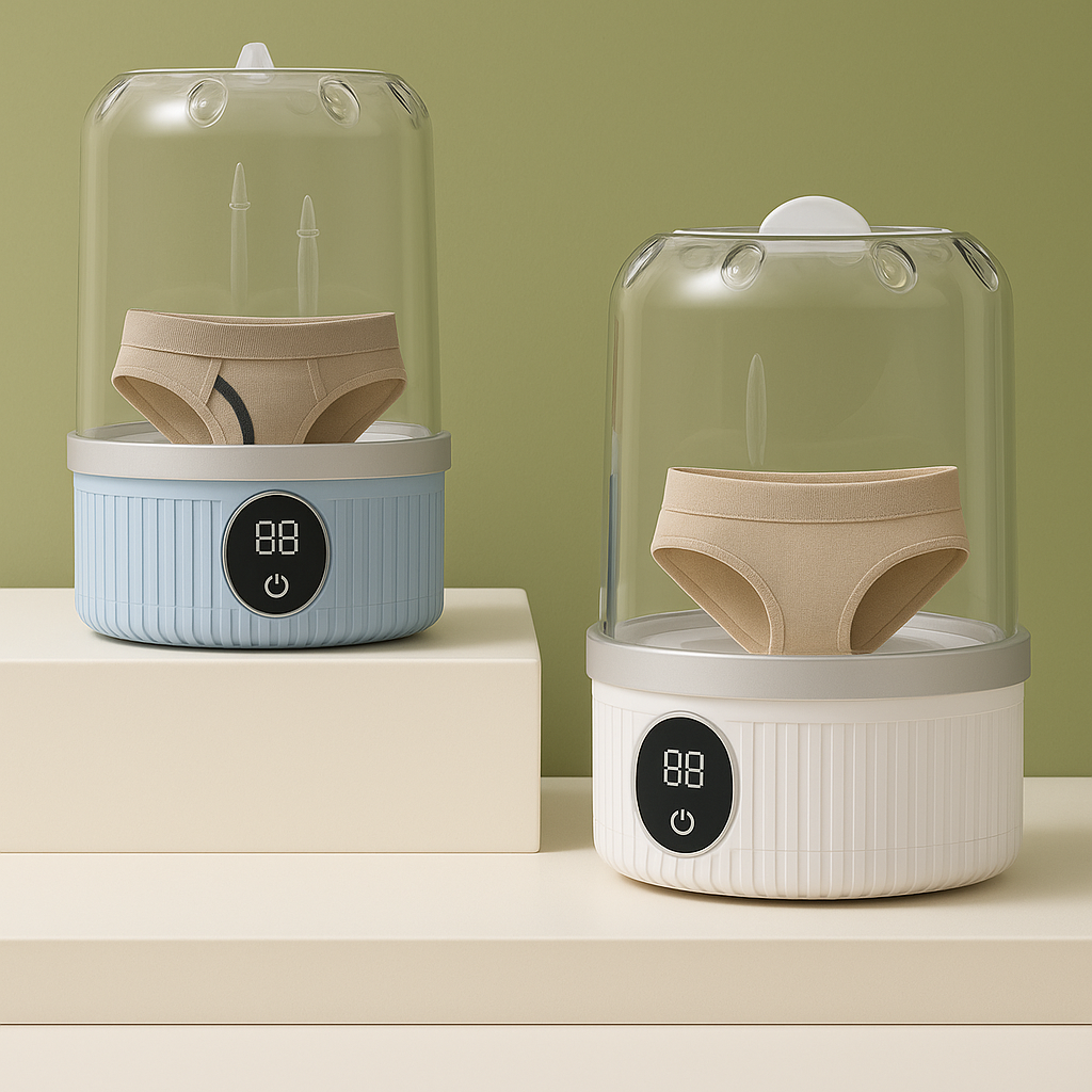 🌀 Mini Machine à Laver Portable – Spéciale Sous-vêtements & Petits Textiles