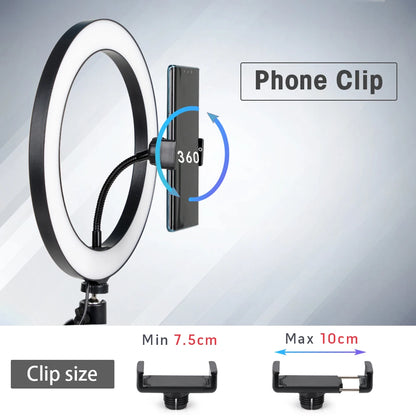 Trépied Lumineux à LED pour Téléphone et Caméra