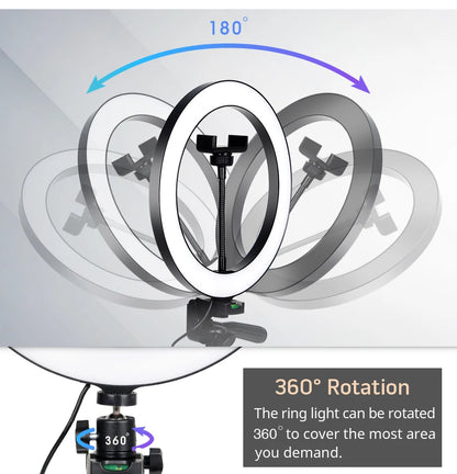 Trépied Lumineux à LED pour Téléphone et Caméra