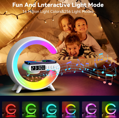 Haut-Parleur LED Multifonction – Charge Sans Fil & Support Téléphone