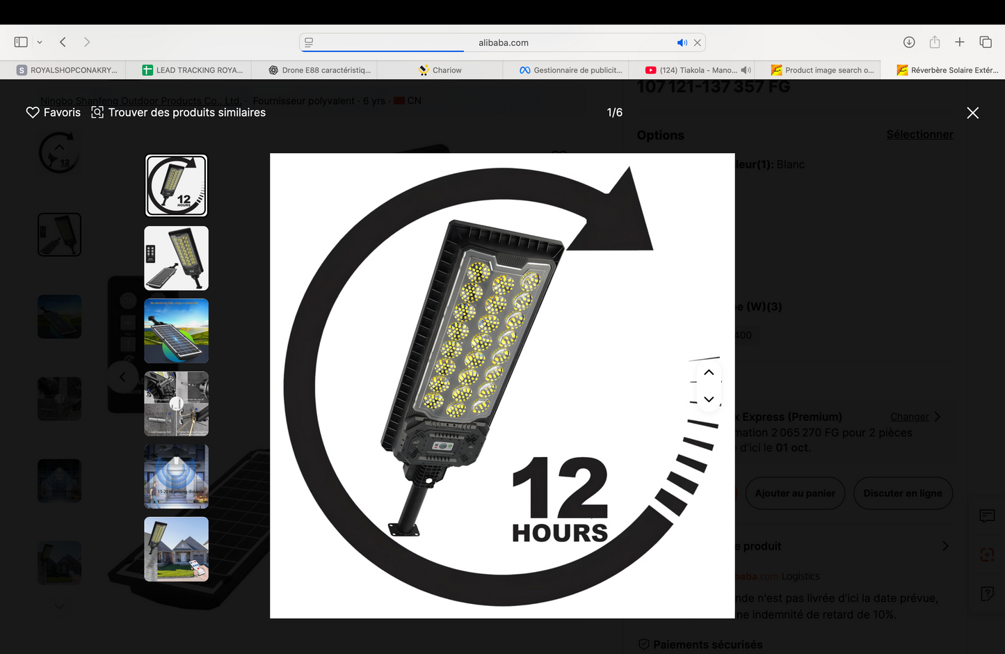 🔦 Lampe solaire de rue