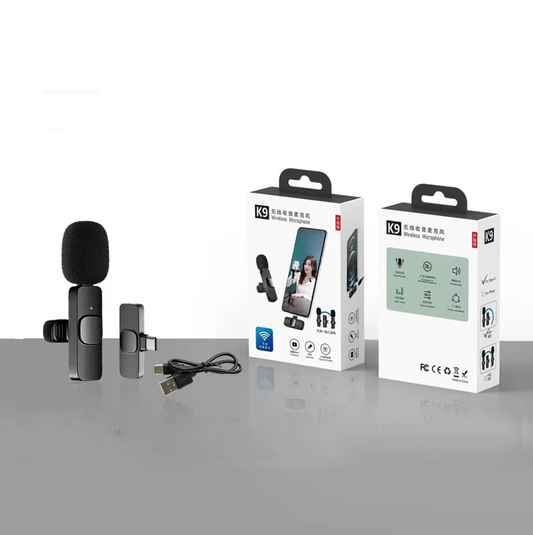 🎙 Micro Sans Fil K9 pour Smartphone – Double Capsule