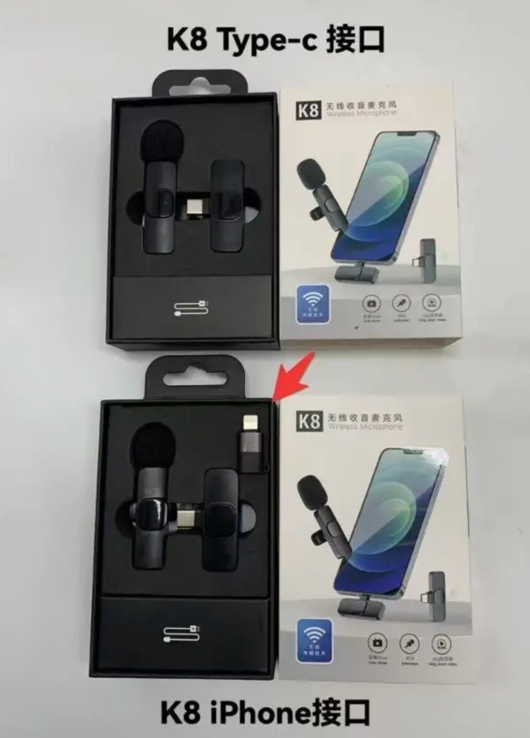 🎙 Micro Sans Fil K9 pour Smartphone – Double Capsule
