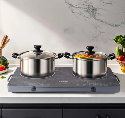 PLAQUE CHAUFFANTE DOUBLE : La Solution de Cuisson Ultime