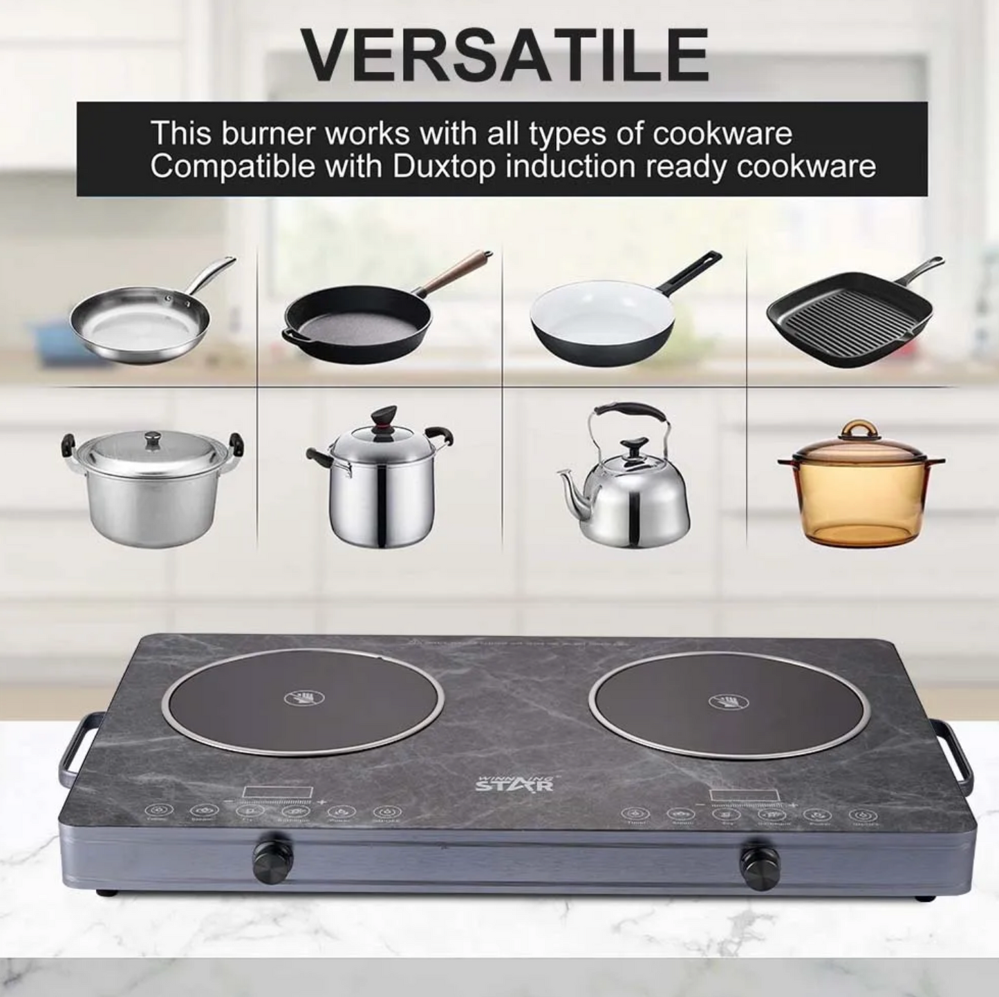 🔥 Plaque Chauffante Céramique Double – Winning Star ST-9680