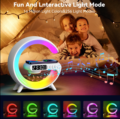Haut-Parleur LED Multifonction – Charge Sans Fil & Support Téléphone