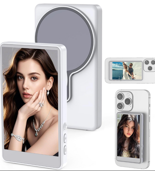 Coque SelfieView™ – Édition Blanche avec Écran Arrière