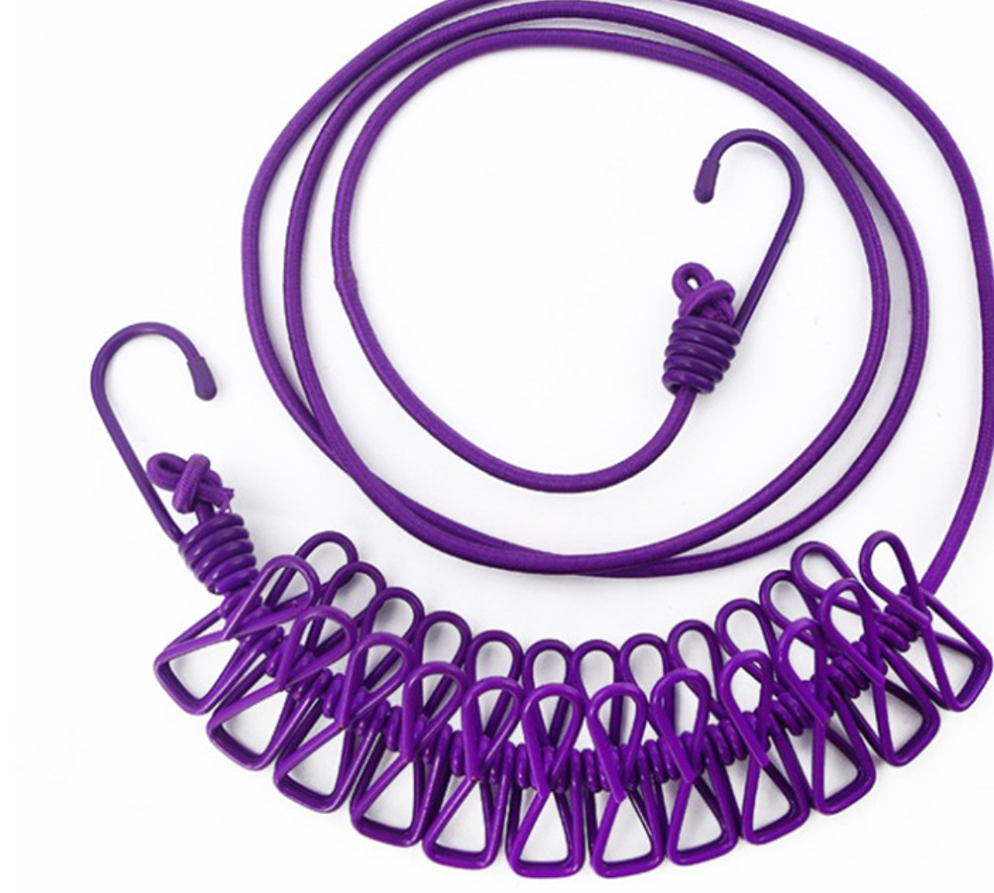 CORDE À SÉCHER  AVEC PINCES INTÉGRÉES