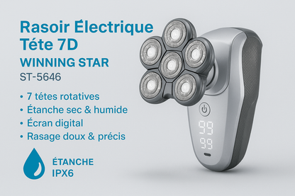 Rasoir Électrique 7D WINNING STAR: Le Rasage Parfait Révélé