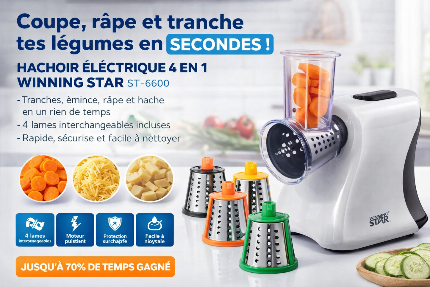 HACHOIR ÉLECTRIQUE 4 EN 1