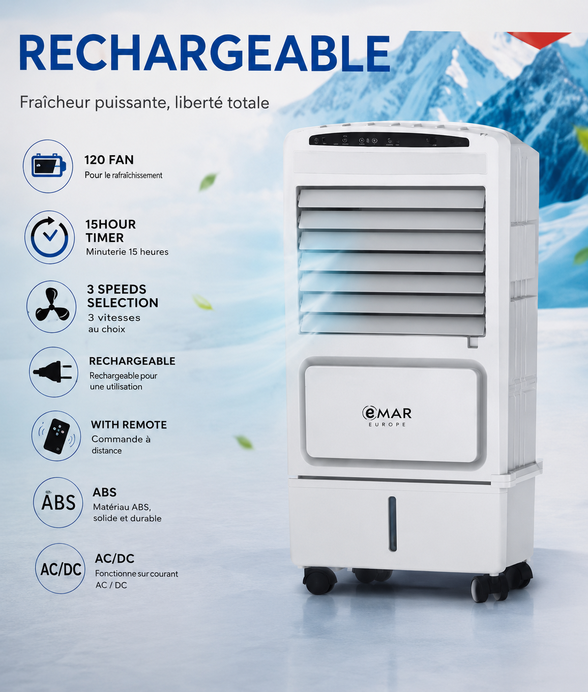 ❄️ CLIMATISEUR RECHARGEABLE