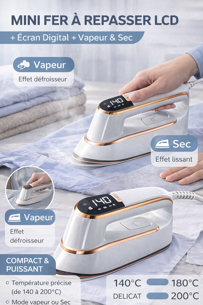 FER À REPASSER et a Vapeur LCD