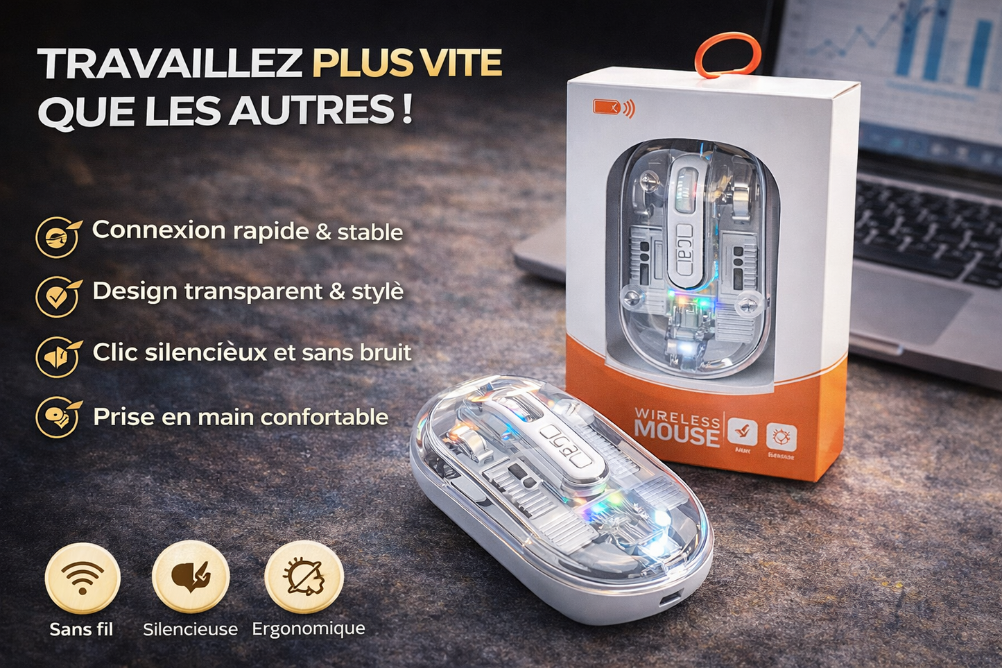 SOURIS TRANSPARENTE 3 EN 1