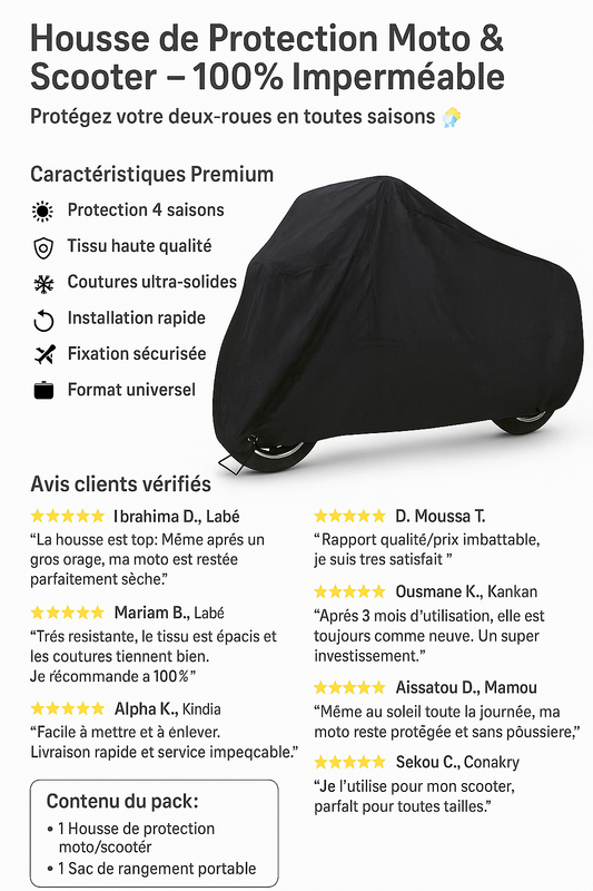 Habit de Protection Moto & Scooter – 100% Imperméable