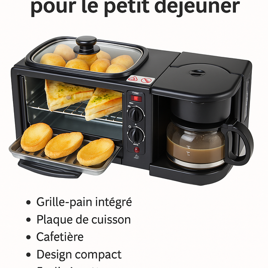 Machine à Petit Déjeuner 3 en 1 – Le Compagnon Idéal pour des Matins Réussis !