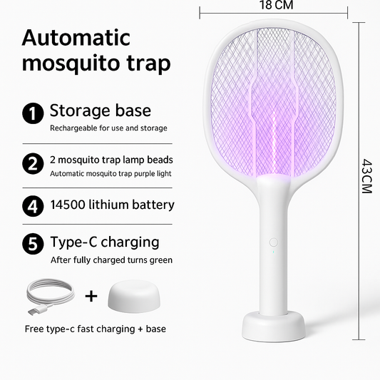 🦟 Raquette Électrique Anti-Moustiques Rechargeable – Fini les piqûres !